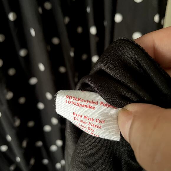 Lisa Says Gah Black Polka Dot Chiffon Midi Dress XL NWT Mesh Sheer - Picture 8 of 14